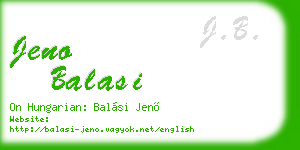 jeno balasi business card